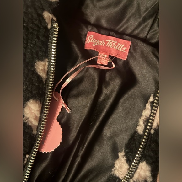 NWT Dolls Kill Sugar Thrillz Loyal Maneater Teddy Jacket - Picture 4 of 7